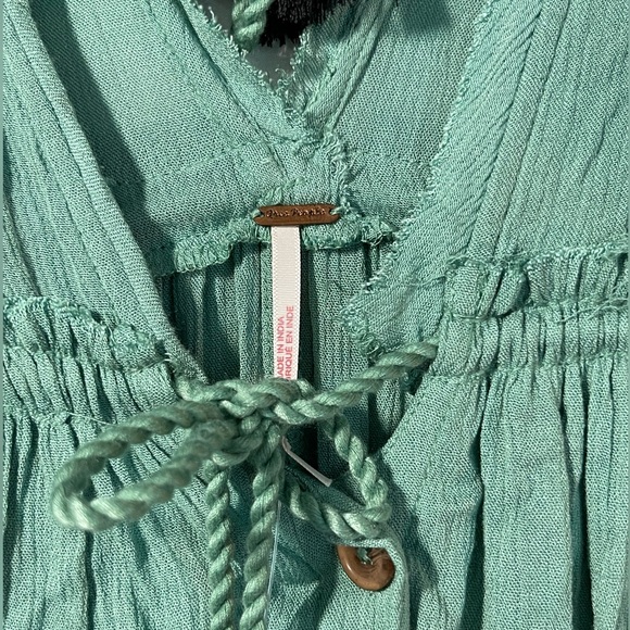 Free People Green Bali Will Wait For You Boho Style Dress Size X-Small - Picture 3 of 11